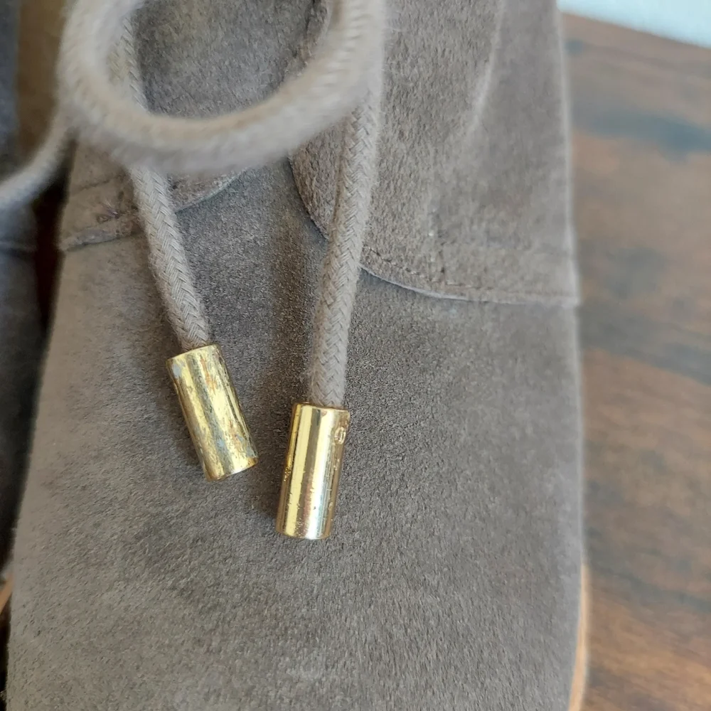 Tory Burch Brown Suede Vicki Wedge Booties Size 9 - Picture 11 of 12